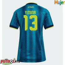 Camiseta Colombia Yerry Mina #13 Visitante Equipación para mujer Mundial 2026 manga corta